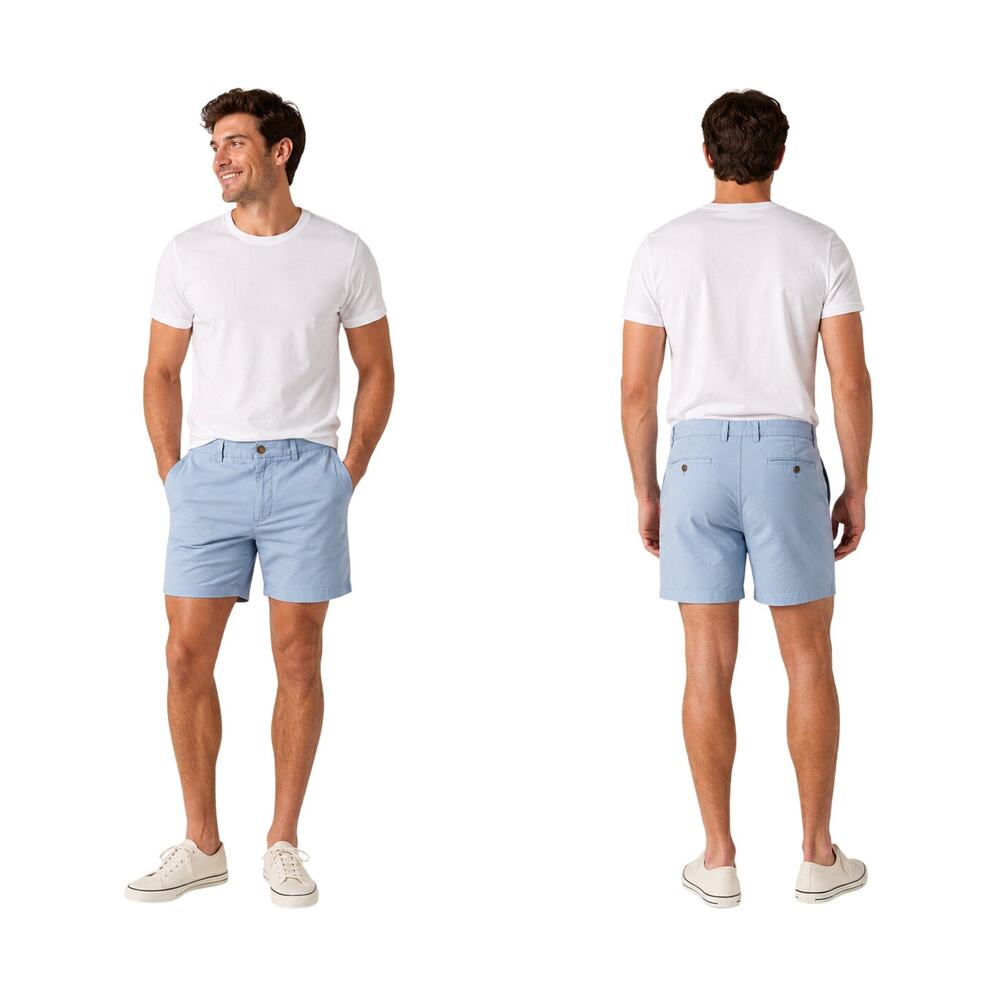 Light Blue chino vineyard vines preppy club breaker 8" shorts EUC casual career